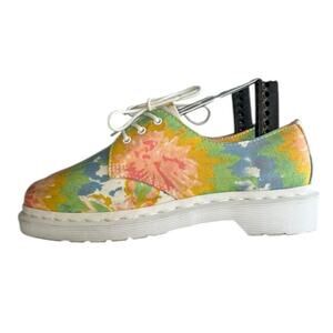 Womens Dr. Martens V Lester MTD Canvas Tie Dye Floral Oxford Shoes Size 5 Green